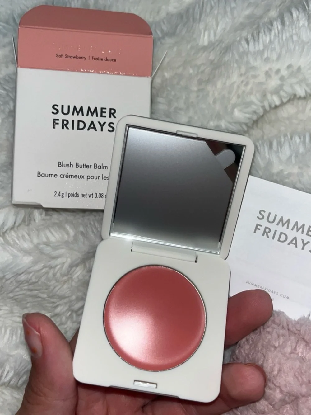 Summer Fridays Blush Butter Balm in Soft Strawberry Coral